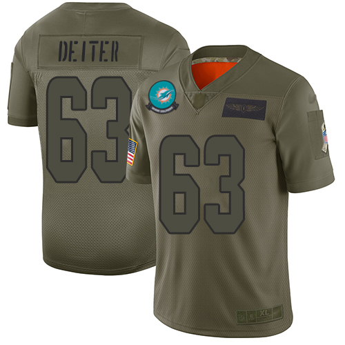Nike Miami Dolphins #63 Michael Deiter Camo Men Stitched NFL Limited 2019 Salute To Service Jersey